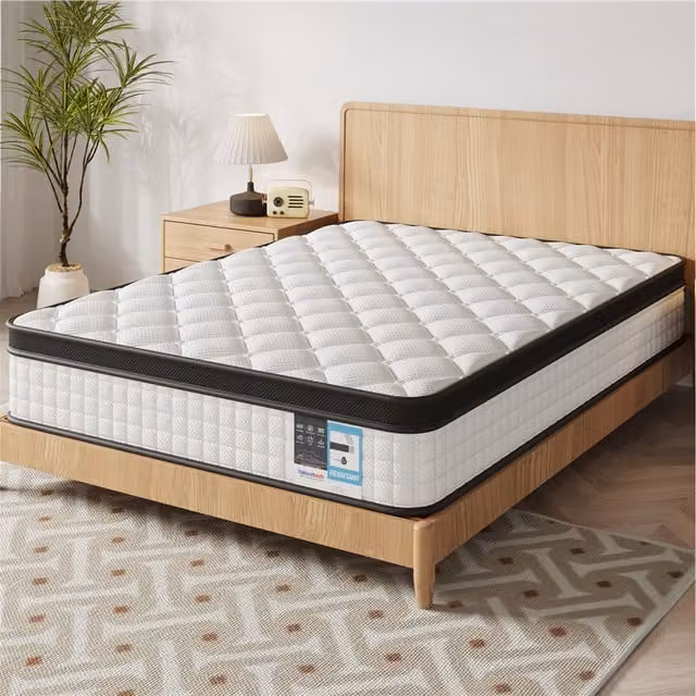 Yaheetech White Hybrid Memory Foam Mattress with Airy Mesh and Knit Fabric, W: 140 cm, L: 200 cm