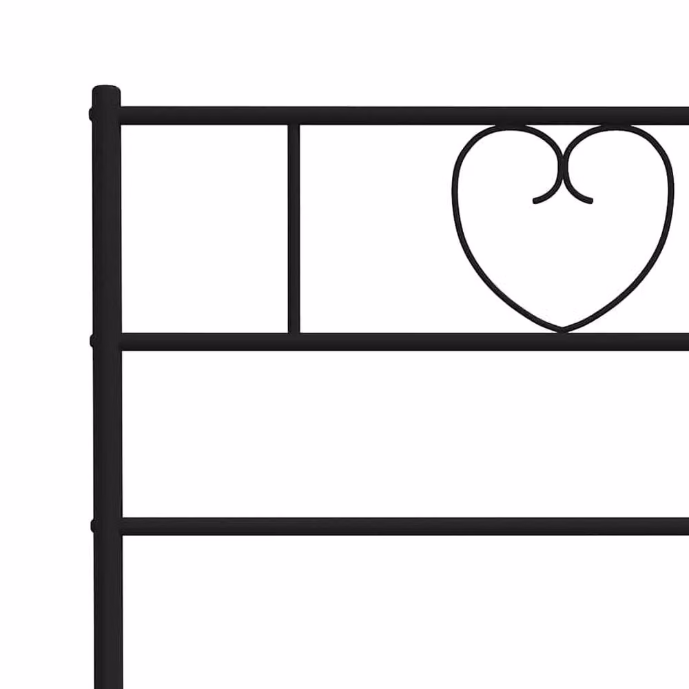 Berkfield Home Metal Bed Frame with Headboard, Black, W/D/H: 100 x 200 x 90 cm – 4