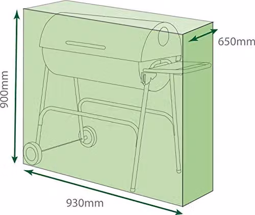 St Helens Home and Garden Water Resistant Drum BBQ Cover, Green, W/D/H: 93 x 90 x 65 cm – 2
