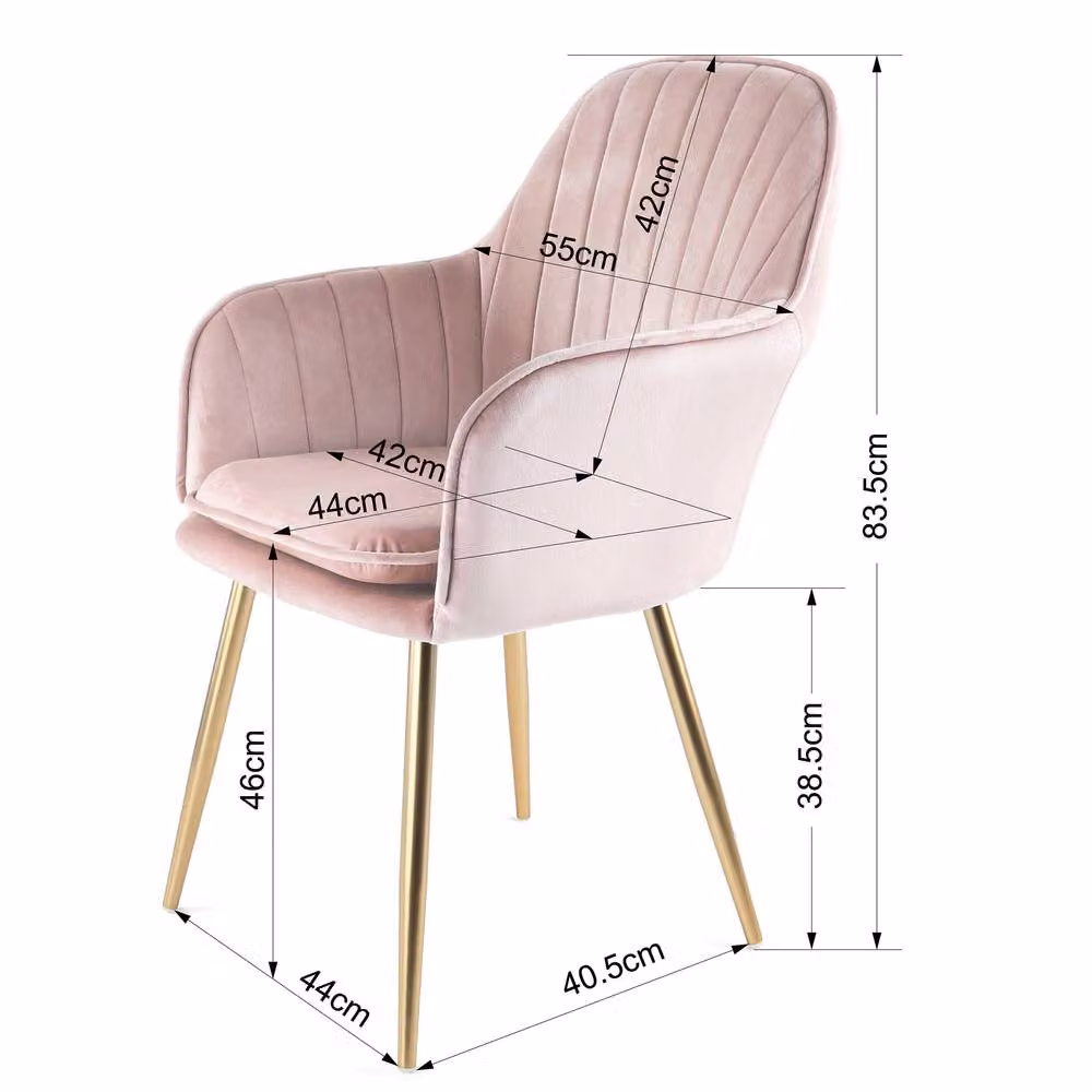Genesis Muse Modern Velvet Accent Chair in Pink – 2