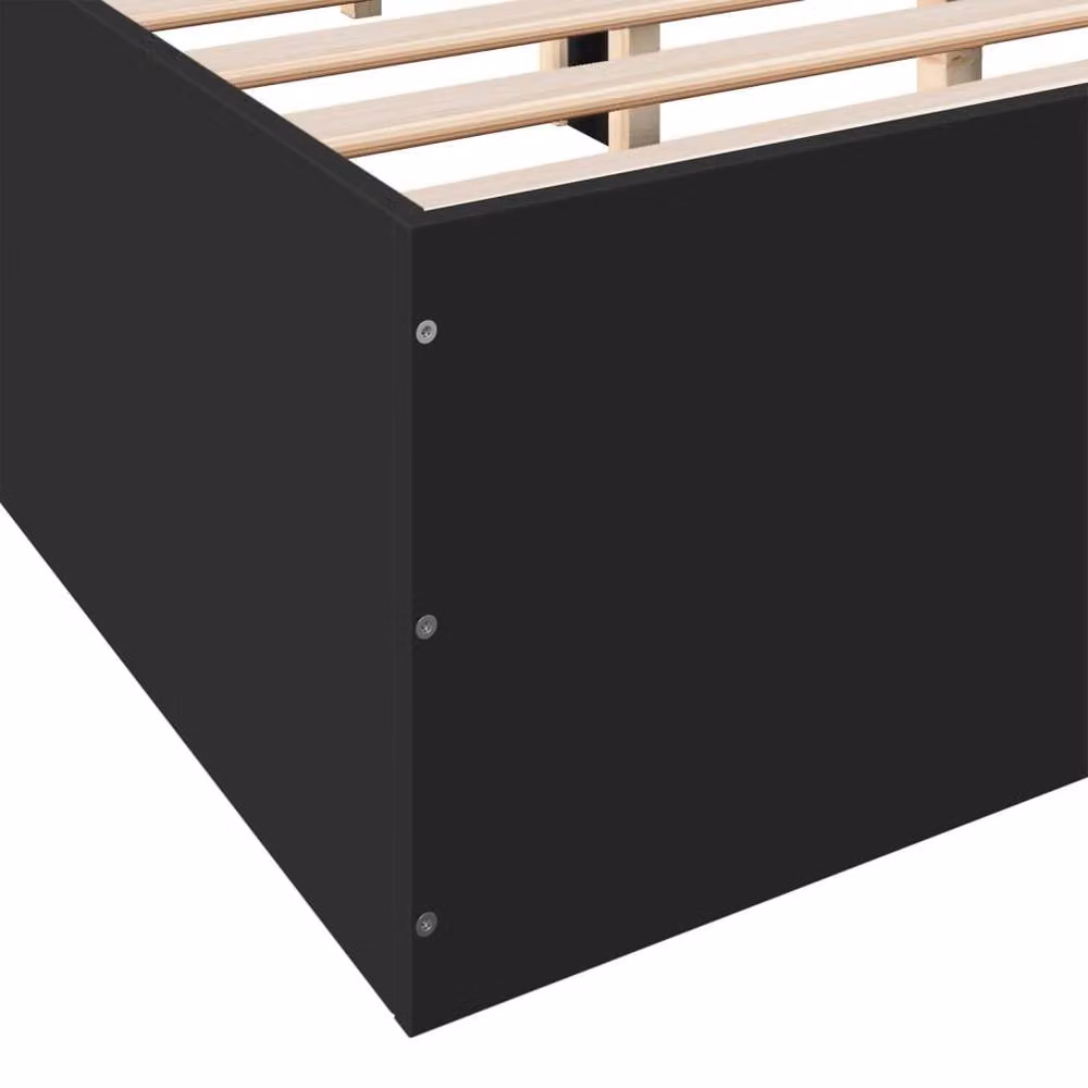Berkfield Home Small Double Bed Frame in Black, W/D/H: 120 x 190 x 35 cm – 5