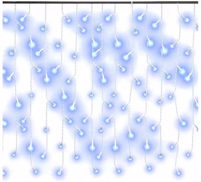 Berkfield Home Blue LED Icicle Curtain Lights, 10m, 400 LED – 1