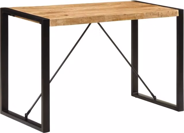 Berkfield Home Rectangular Mango Wood Dining Table in Brown, W/D/H: 120 x 55 x 76 cm – 1
