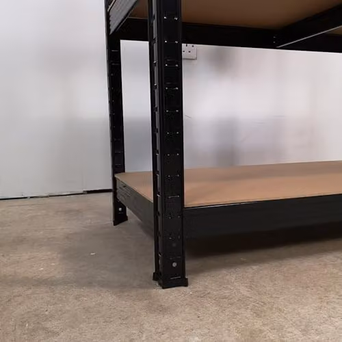 Samuel ALEXANDER Heavy Duty 5 Tier Metal Garage Shelving Storage Racking Unit, Black, W: 90 cm, D: 40 cm, H: 180 cm – 6
