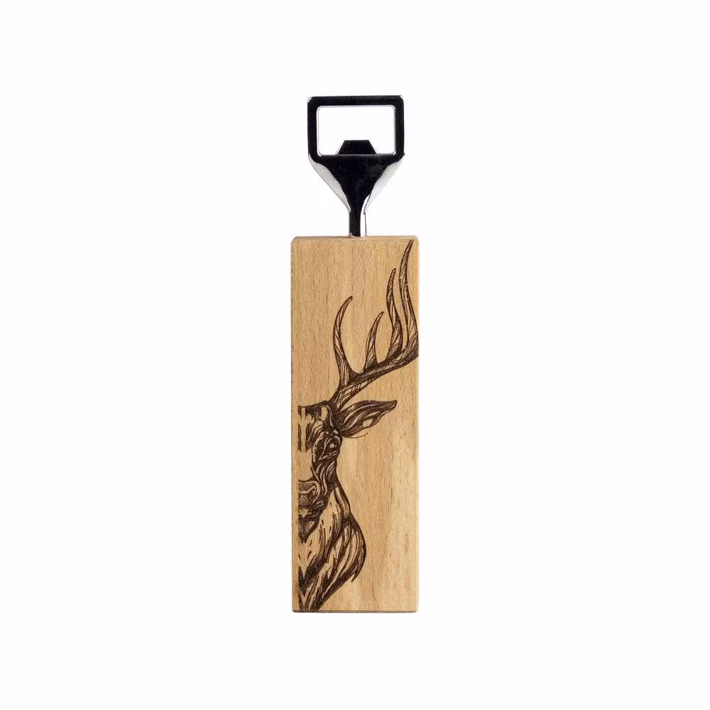 Selbrae House Scandi Stag Beech Wood Bottle Opener in Natural Brown – 2
