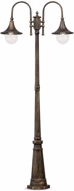 Ideal Lux Cima 2 Light Classic Outdoor Post Lantern in Brass