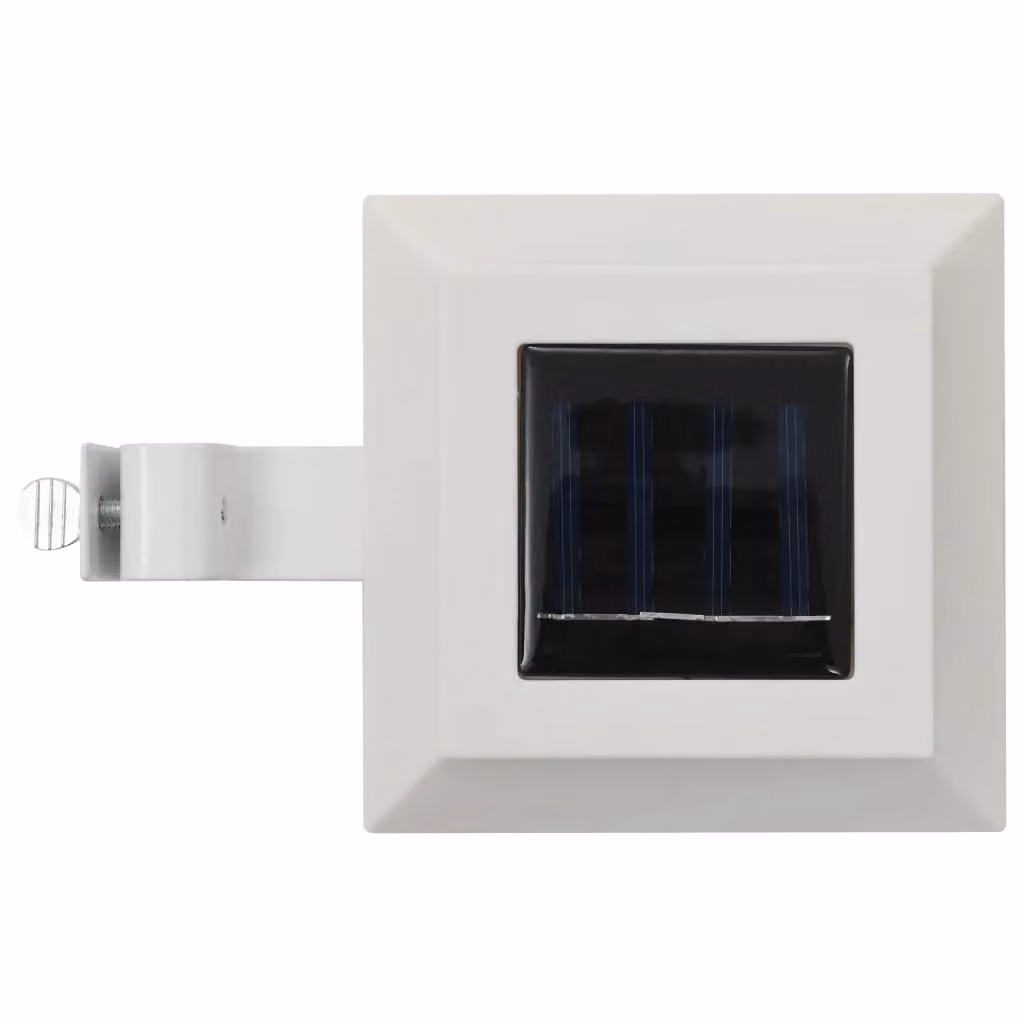 Berkfield Home Solar LED Square Outdoor Garden Wall Lamps, 6 Pack, White, 12 cm – 2
