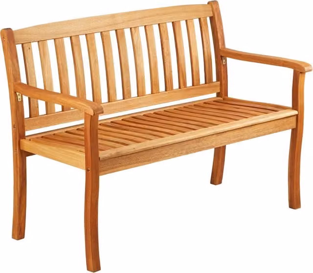 Garden Gear Acacia Wood Garden Bench with Armrests, Brown, W/D/H: 240 x 60 x 87 cm