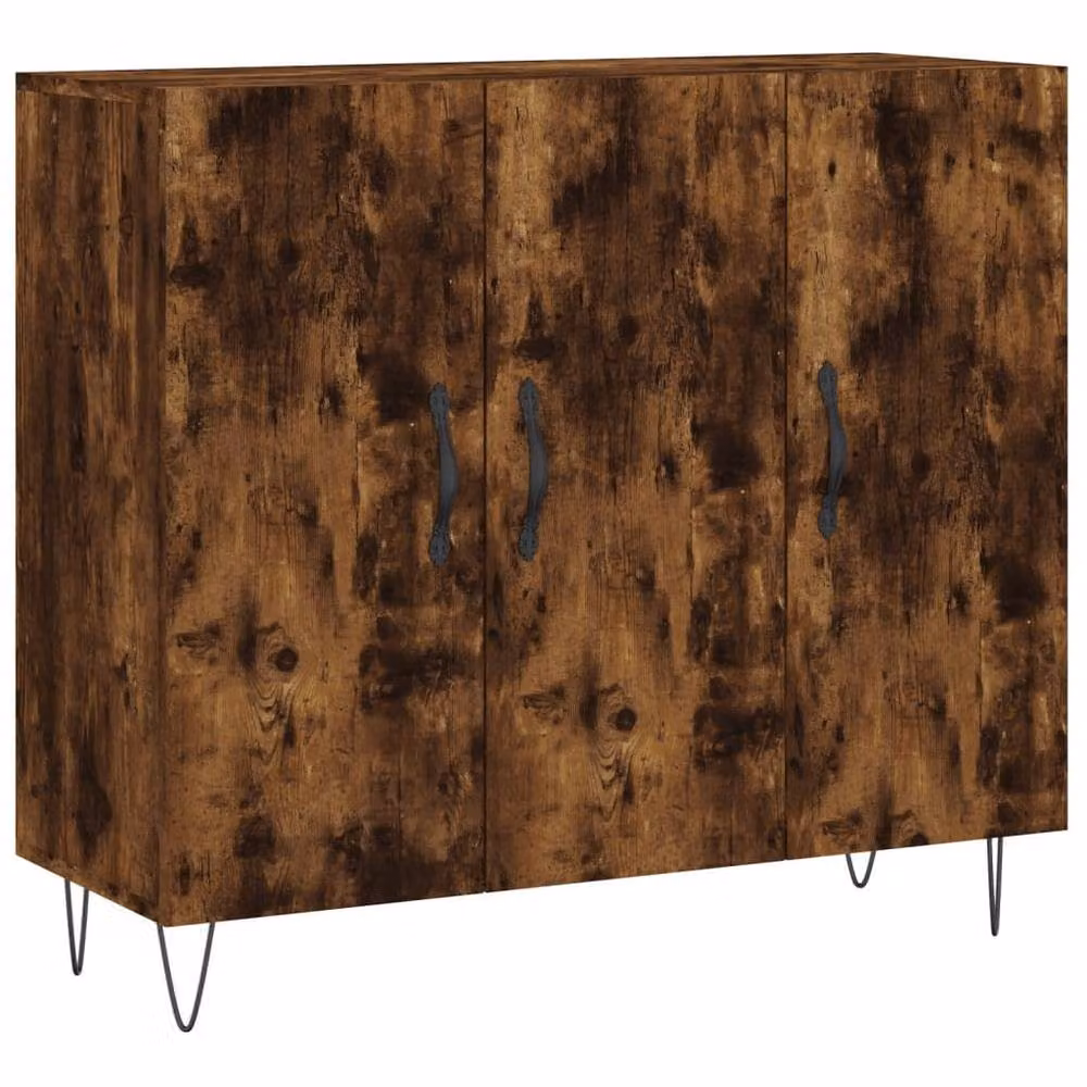 Berkfield Home Smoked Oak Sideboard in Brown, W/D/H: 90 x 34 x 80 cm – 3