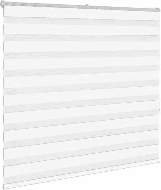 Berkfield Home Elegant Zebra Blind in White, W: 155 cm, H: 150 cm