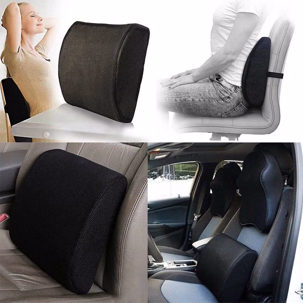 SPETLEK Memory Foam Seat and Lumbar Support Cushion Set in Black – 5
