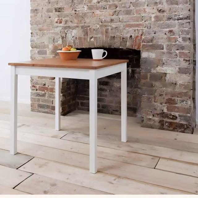 Noa and Nani Annika Modern Square Bistro Table in White and Pine