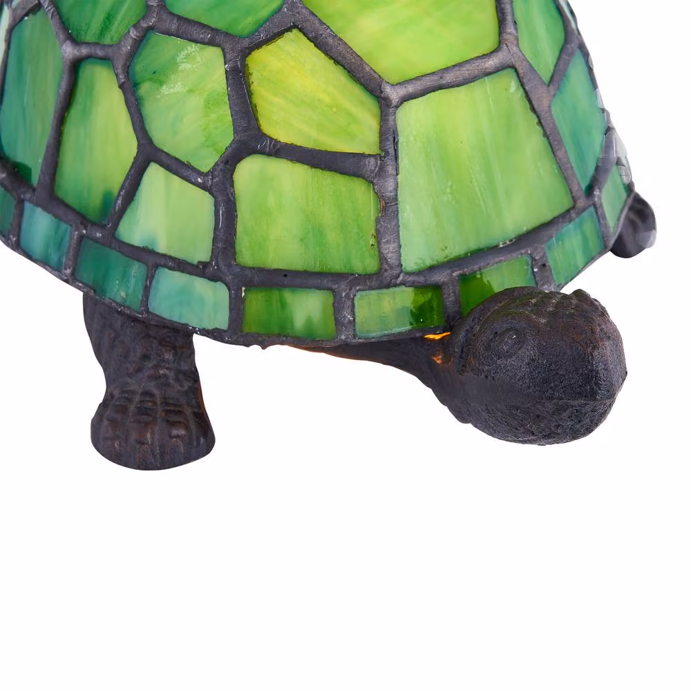 First Choice Lighting Bertie Set of 2 Green Tiffany Tortoise Glass Table Lamps – 3
