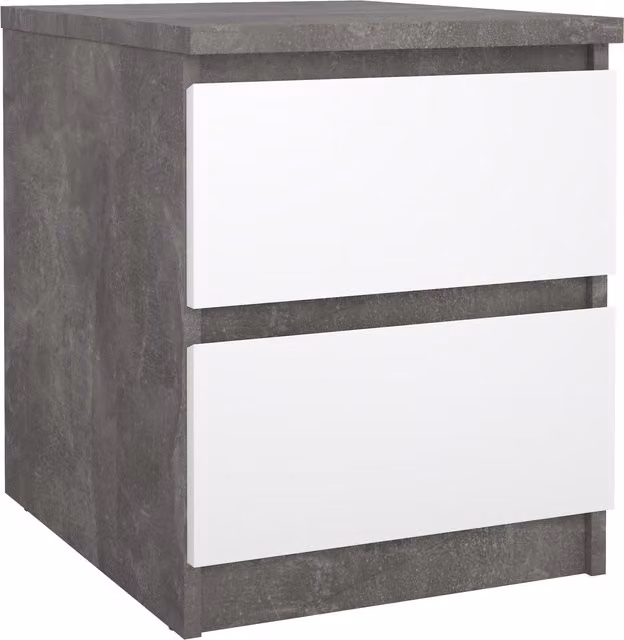 Furniture To Go Naia Scandinavian 2 Drawer Bedside Cabinet in Grey – 1