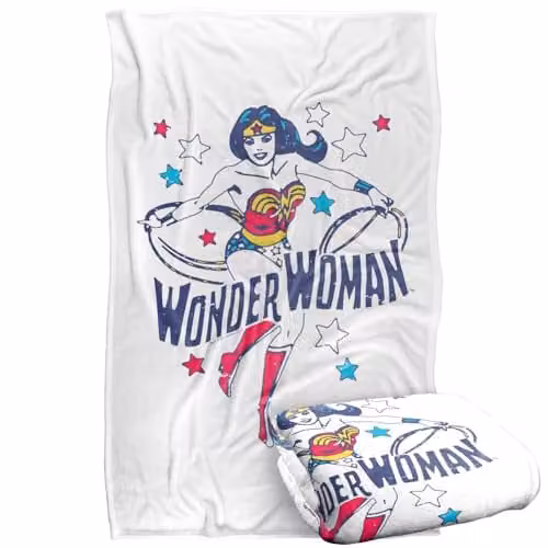 LOGOVISION Wonder Woman DC Stars Super Soft Silky Touch Fleece Throw Blanket, Multicolour