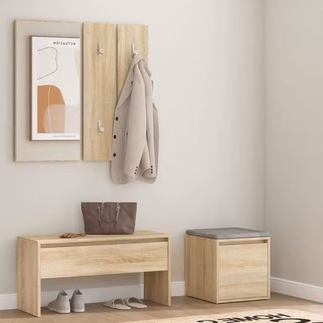 Berkfield Home Sonoma Oak Hallway Furniture Set in Brown – 1