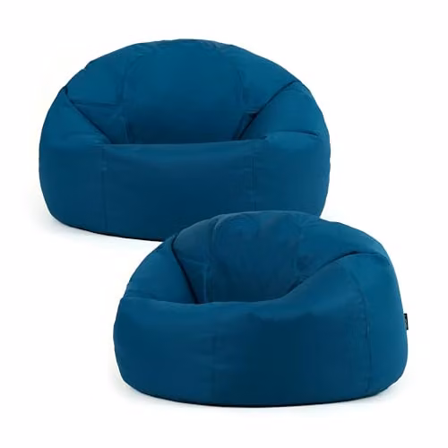 Bean Bag Bazaar Kingston Outdoor Bean Bags with Filling, 2 Pack, Petrol