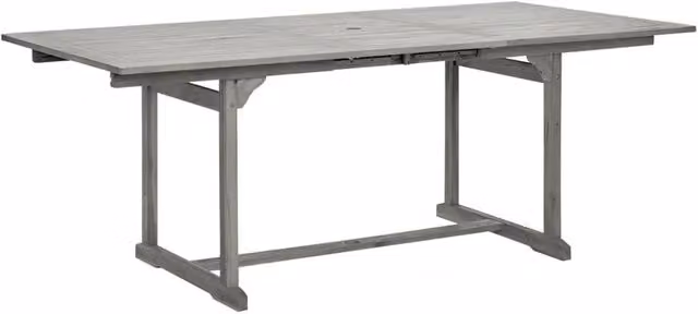 Berkfield Home Garden Dining Table in Grey Solid Acacia Wood W/D/H: 150 x 100 x 75 cm