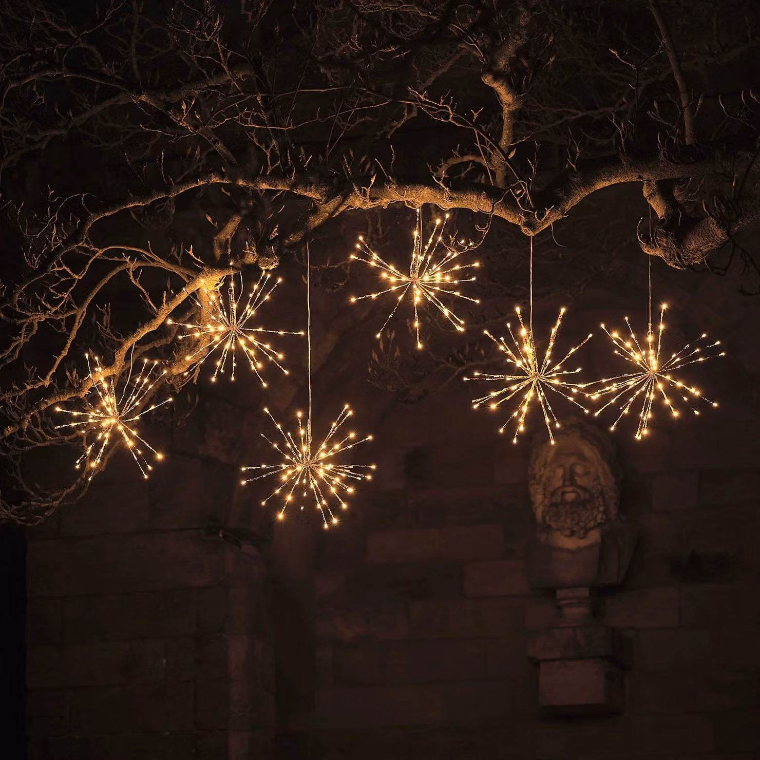 Lights4fun Polestar Flashing Outdoor Star Light, Warm White LED, 45 cm
