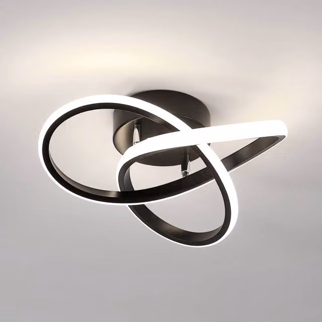 Pheashine Modern LED Ring Ceiling Light, 14W, Cool White, Black – 1