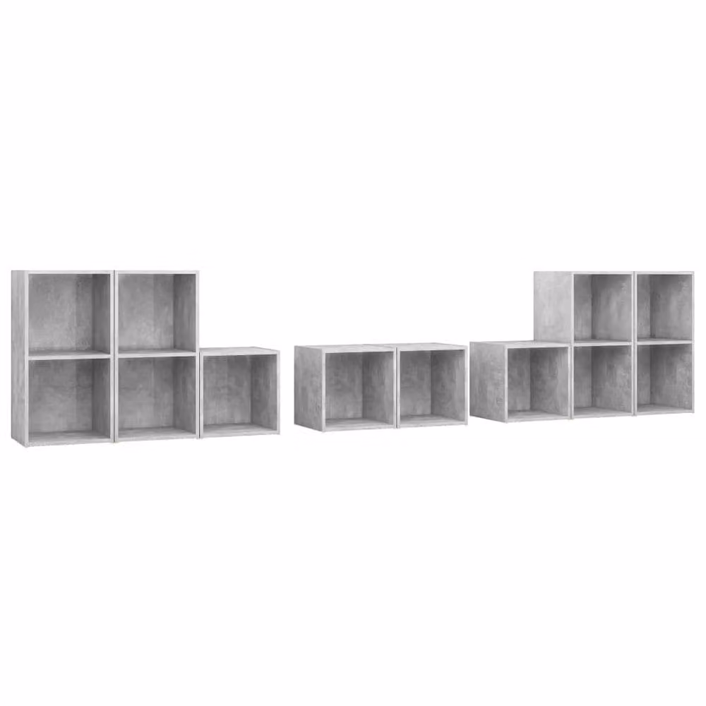 Berkfield Home Classic 8 Piece TV Cabinet Set in Concrete Grey Matt MDF – 3