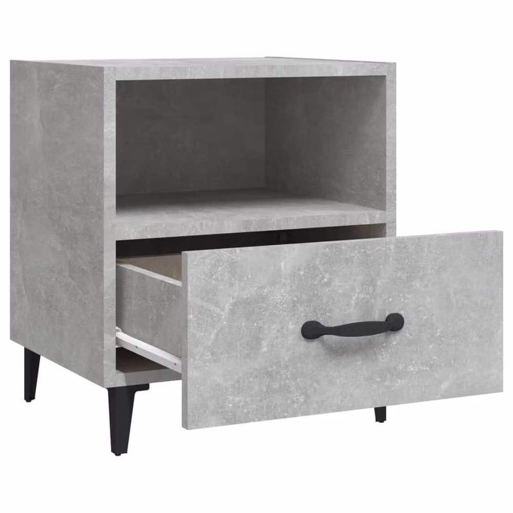 Berkfield Home Set of 2 Bedside Cabinets in Concrete Grey MDF – 3