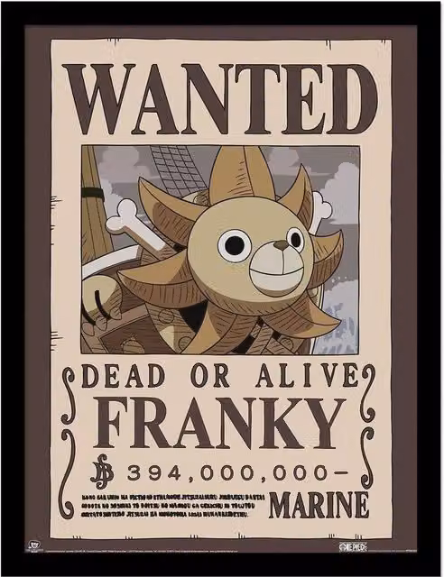 One Piece Franky Framed Paper Poster in Brown and Multicolour – 1