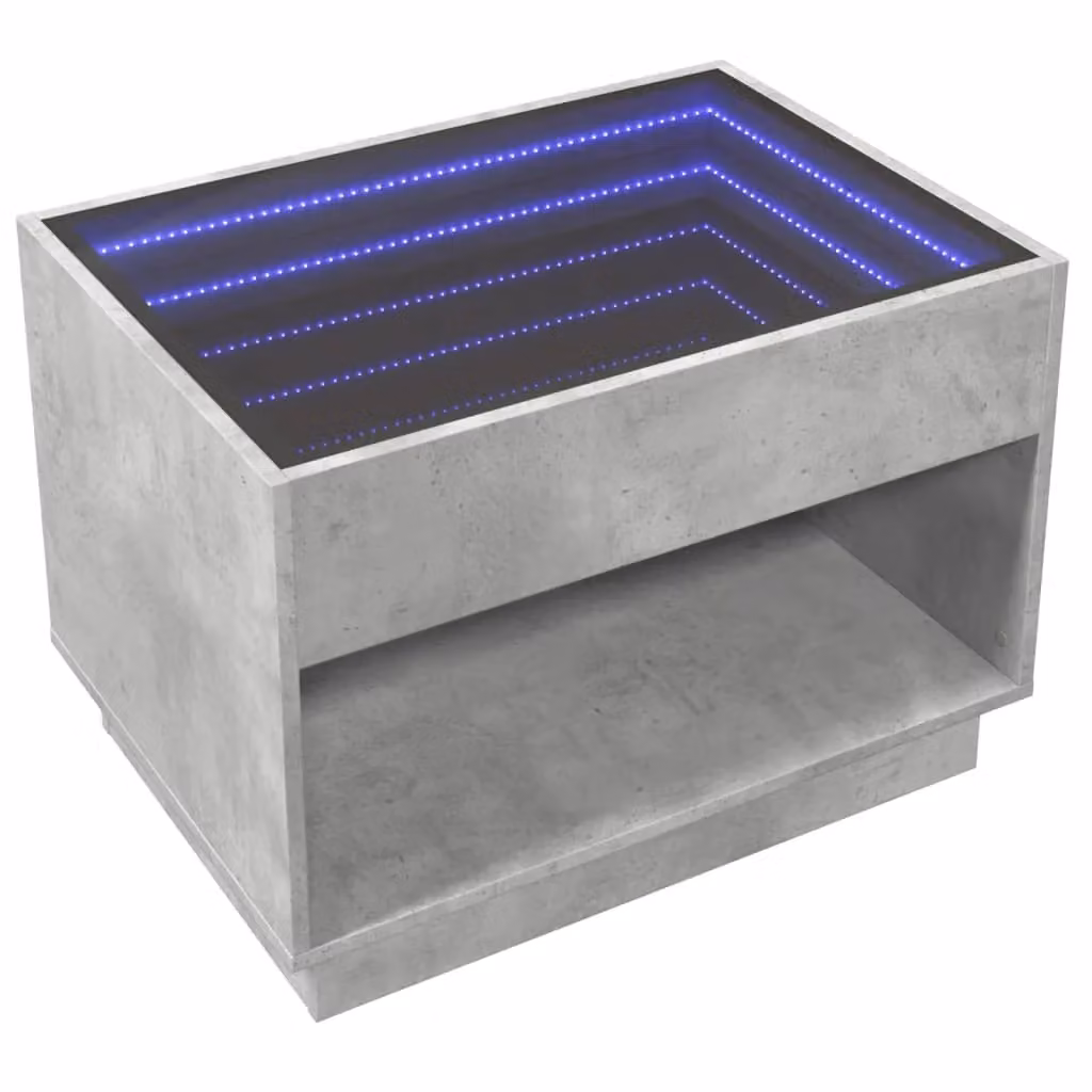 Berkfield Home Infinity LED Coffee Table in Concrete Grey, W/D/H: 70 x 50 x 50 cm – 4