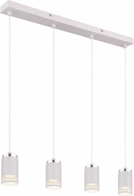 Netlighting Korben Bar Pendant Ceiling Light in Matt White with 4x GU10 Sockets – 1