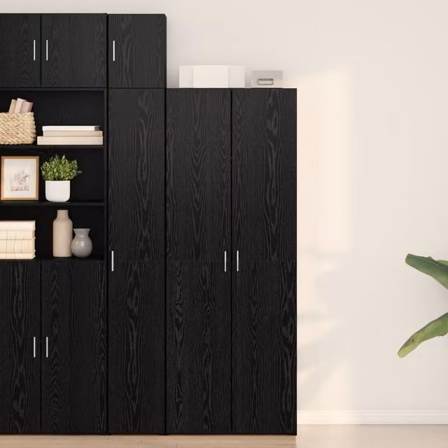 Berkfield Home Black Oak Highboard W/D/H: 70 x 42.5 x 185 cm