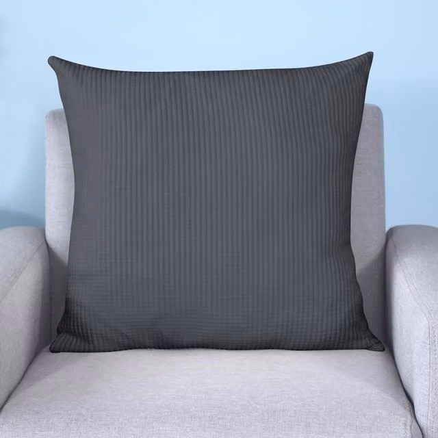 Trimming Shop Plain Square Velvet Sofa Cushion Covers in Grey
