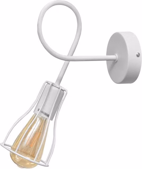 Helam White Metal Industrial Wall Lamp