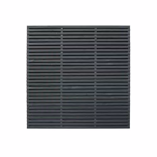 Forest Garden Impregnated Double Slatted Wooden Fence Board, Anthracite Grey, Pack of 4, H: 180 cm