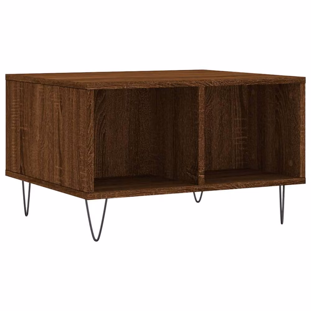 Berkfield Home Modern Coffee Table in Brown Oak, W/D/H: 60 x 50 x 36.5 cm – 3