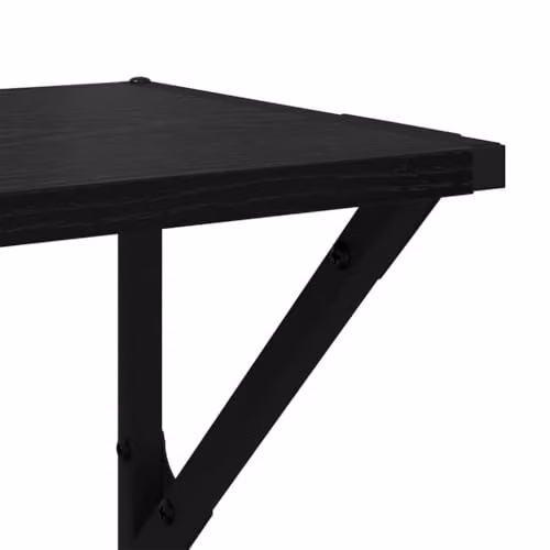 vidaXL Set of 2 Wall-Mounted Oak Shelves in Black, W/D/H: 60 x 25 x 25.5 cm – 3