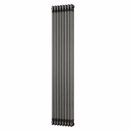 UK Radiators Alpha 3 Column Vertical Traditional Cast-Iron Style Radiator in Silver, H: 180 cm, W: 37.6 cm – 2