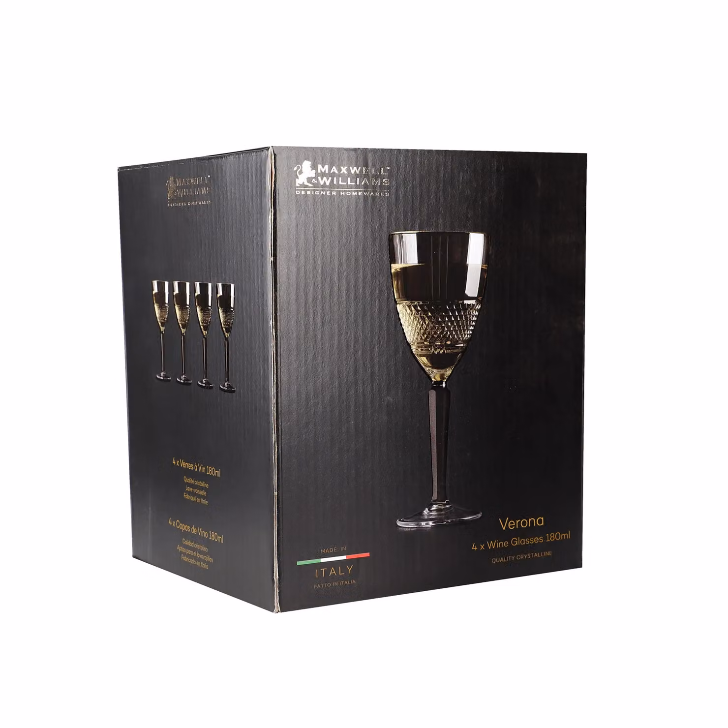 Maxwell & Williams Verona Wine Glass Set of 4, 180 ml, Clear – 3