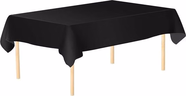 Neel Blue Black Disposable PVC Rectangular Tablecloth, Washable and Weatherproof, W: 137 cm, L: 183 cm – 1
