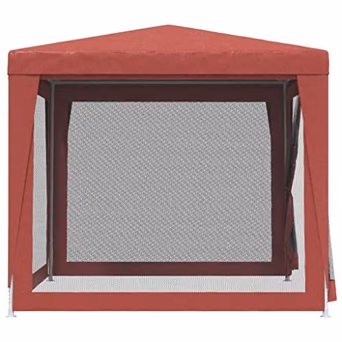 vidaXL Party Tent in Red with 4 Mesh Sidewalls, W: 250 cm, D: 250 cm, H: 245 cm – 3