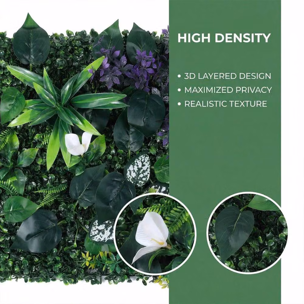 SPETLEK 6-Piece Artificial Grass Wall Panel Backdrop, Green – 5