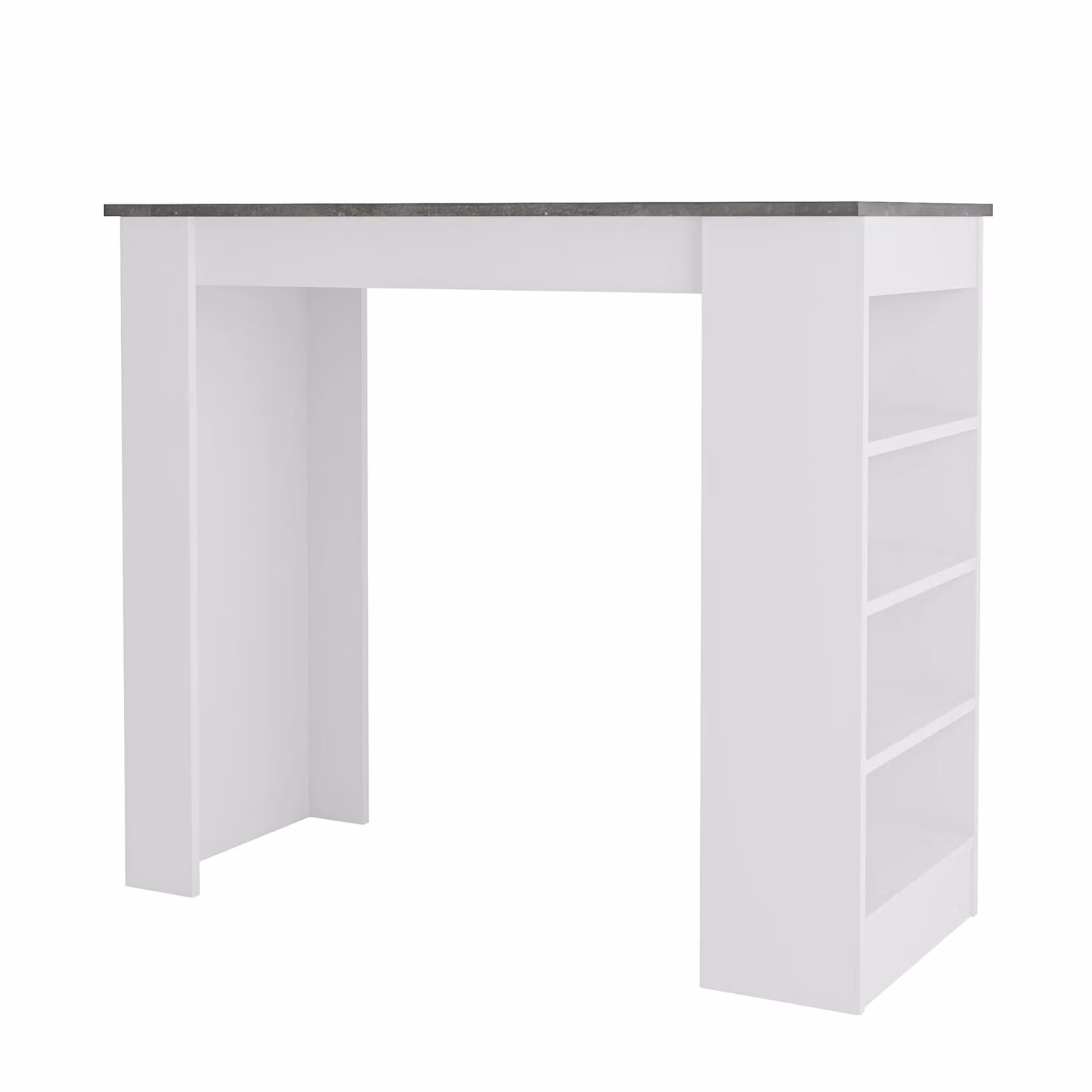Decortie Swallow Modern Kitchen Bar Table with Storage in Natural White, Width: 102 cm – 2