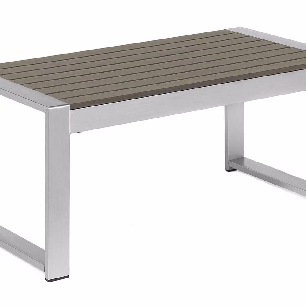 Wyld and Coco Outdoor Coffee Table in Grey Aluminium, W/D: 90 x 50 cm – 2