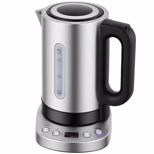 HOMCOM 1.7L Electric Kettle with Temperature Control and Keep Warm Function, Silver
