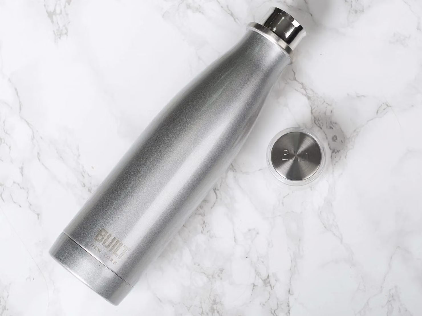 Built NY Silver Double Walled Stainless Steel Water Bottle, 500 ml – 4