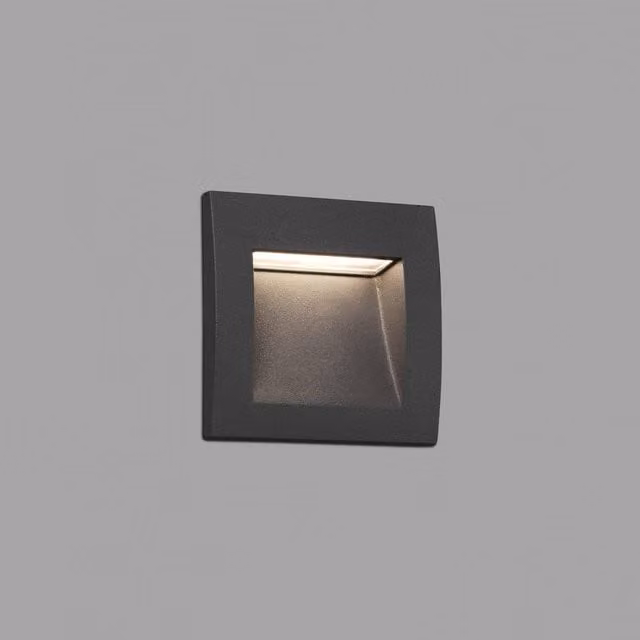 Netlighting Sedna LED Outdoor Recessed Wall Light in Dark Grey, IP65 Rated – 1