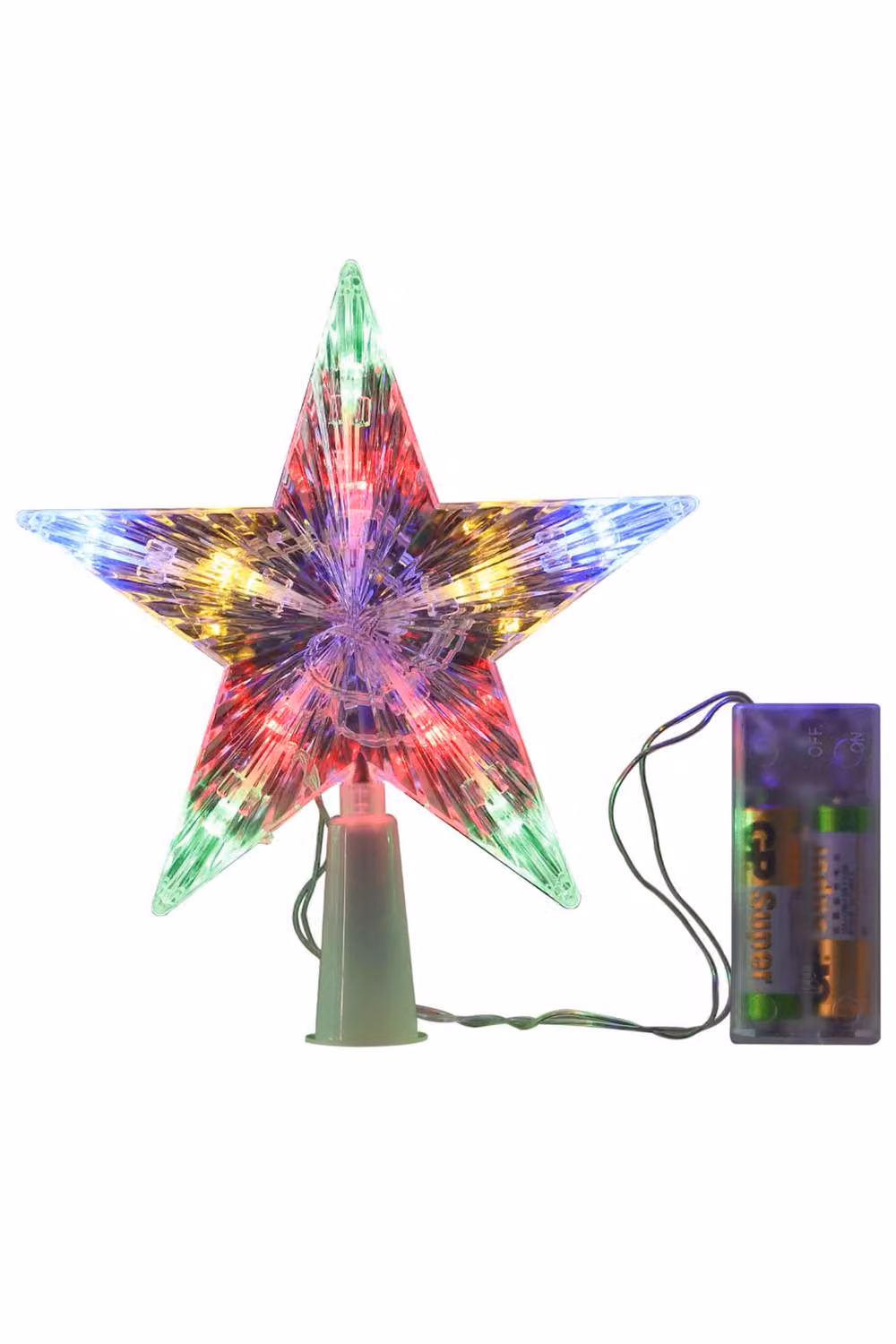 Living and Home Christmas LED Star Tree Topper in Transparent Clear – 3