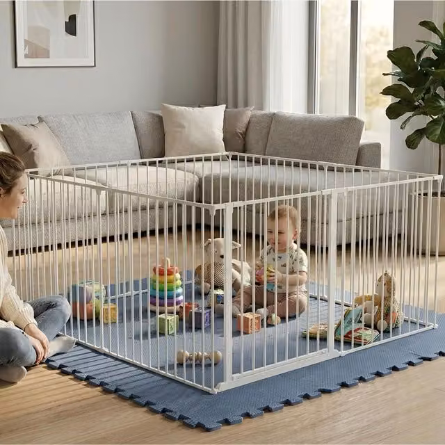 Safetots Multi-panel Play Den with Soft Foam Play Mat, Black, White and Green