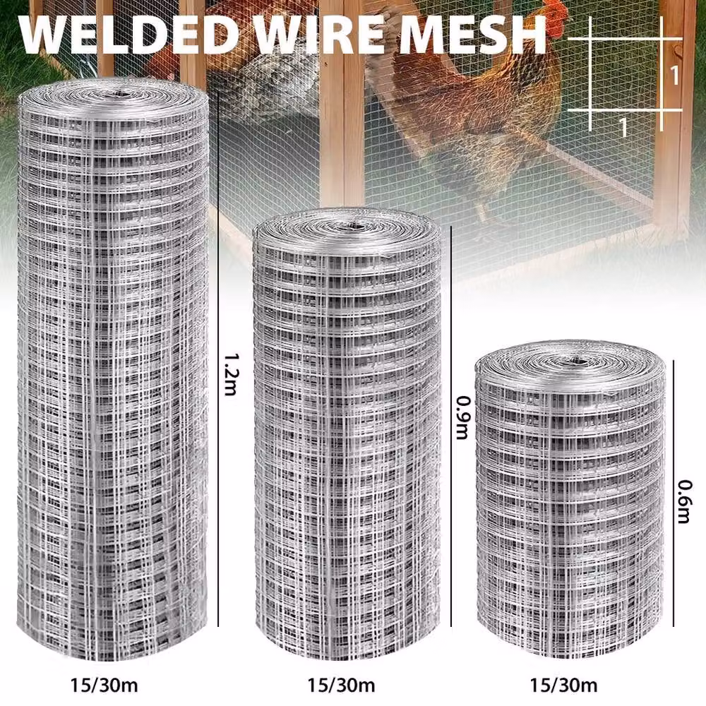 SPETLEK Galvanised Welded Wire Mesh Fence in Silver, W/H: 100 x 60 cm – 2