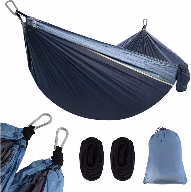 GEEZY Travel Hammock with Carry Bag for Adults and Kids, Black