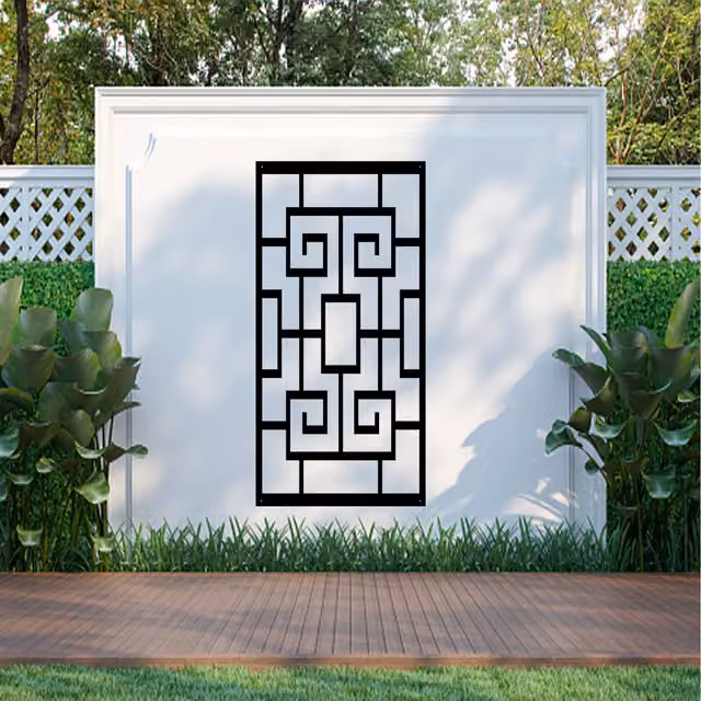 Laser Hut Olivaser Geometric Metal Wall Art in Black